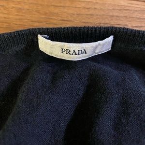 PRADA LGT WEIGHT BLK SWEATER - SM - CASHMERE/SILK